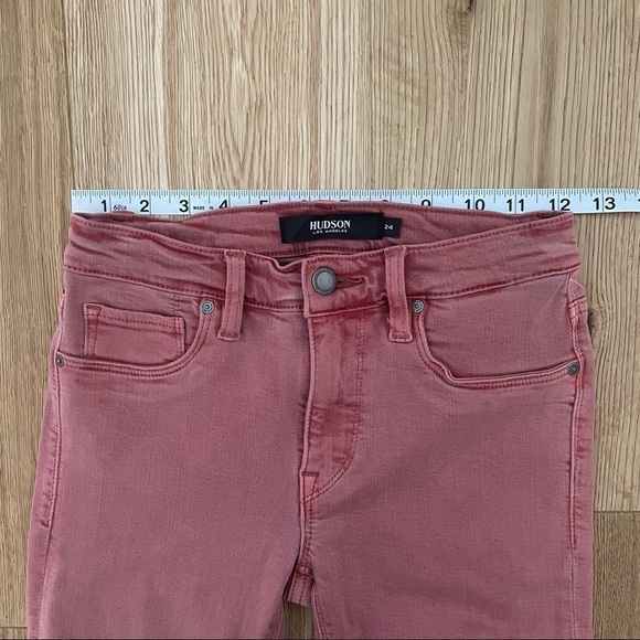 NWT HUDSON NICO MIDRISE  SUPER SKINNY IN DISTRESSED PERSIMMON - 24 - Picture 7 of 10